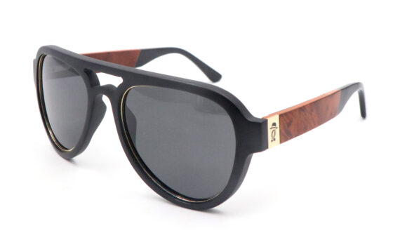 BossMade Views Bonanno black lens aviator sunglasses