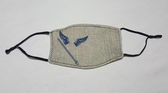 YahLives wing and spear sack cloth face mask